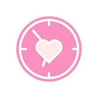 SmartWatch liefde icoon solide roze wit stijl Valentijn illustratie symbool perfect. vector