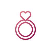 ring liefde icoon helling wit rood stijl Valentijn illustratie symbool perfect. vector