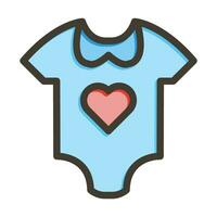 baby kleren vector dik lijn gevulde kleuren icoon voor persoonlijk en reclame gebruiken.