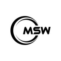 msw logo ontwerp, inspiratie voor een uniek identiteit. modern elegantie en creatief ontwerp. watermerk uw succes met de opvallend deze logo. vector