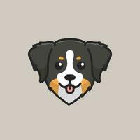 schattig avatar bernese berg hoofd gemakkelijk tekenfilm vector illustratie hond rassen natuur concept icoon geïsoleerd
