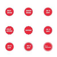 rood boodschappen doen etiketten verzameling. uitverkoop of korting sticker. vector