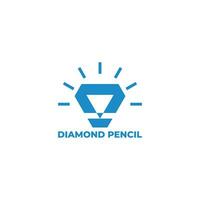 schijnen blauw diamant pen gemakkelijk meetkundig logo vector