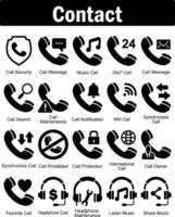 een reeks van 20 contact pictogrammen net zo telefoontje veiligheid, telefoontje bericht, muziek- telefoontje vector
