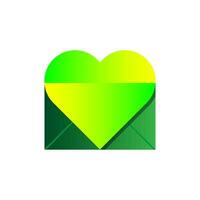 Open envelop mail logo. liefde brief logo. ansichtkaart vector illustratie. envelop logo.