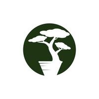 bonsai logo ontwerp. Japans mini klein fabriek boom silhouet logo ontwerp vector