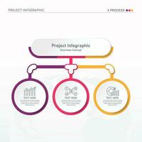 infographic werkwijze ontwerp met pictogrammen en 3 opties of stappen. vector