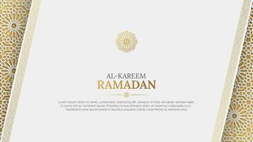 Ramadan kareem wit en gouden Islamitisch achtergrond met decoratief Arabisch patroon vector