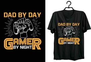 gamer t-shirt ontwerp. grappig geschenk item gamer t-shirt ontwerp voor allemaal mensen en spel liefhebbers. vector