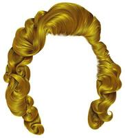modieus vrouw haren helder geel kleuren . schoonheid mode . retro stijl krullen . realistisch 3d . vector