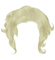 rendy vrouw gekruld haren blond licht kleur . medium lengte . schoonheid stijl . realistisch 3d . vector