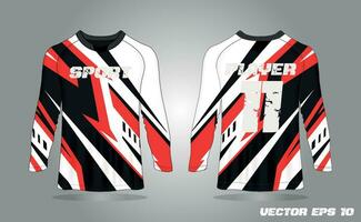 abstract getextureerde sport- Jersey ontwerp t-shirt voor racen, Amerikaans voetbal, gamen, motorcross, wielersport. mockup vector ontwerp sjabloon.