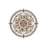wijnoogst middeleeuws antiek wind roos kompas pijlen vector