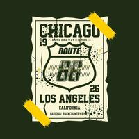 chicago Illinois route grafisch ontwerp, typografie vector, illustratie, voor afdrukken t shirt, koel modern stijl vector