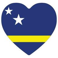 Curacao vlag hart vorm geven aan. vlag van Curacao hart vorm vector
