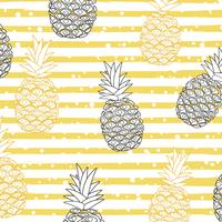 Ananas met strepen naadloze patroon achtergrond vector