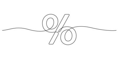 een lijn tekening van procent symbool minimalistische stijl dun lijn vector