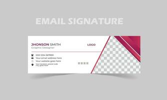 zakelijke e-mail handtekening sjabloon ontwerp met een auteur foto plaats modern lay-out vector