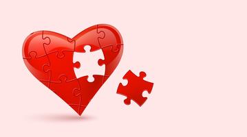 Puzzel hart. Vector illustratie