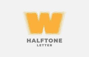 brief w halftone vector logotype ontwerp