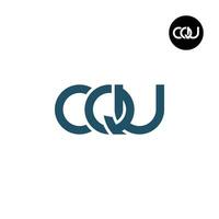 brief cqu monogram logo ontwerp vector