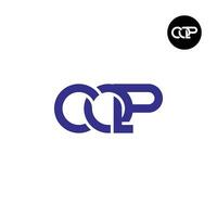 brief cqp monogram logo ontwerp vector