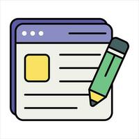 schrijven bloggen kleur schets icoon ontwerp stijl vector