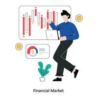 financieel markt vlak stijl ontwerp vector illustratie. voorraad illustratie