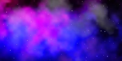 donkerpaarse, roze vectorachtergrond met kleurrijke sterren. kleurrijke illustratie met abstracte gradiëntsterren. thema voor mobiele telefoons. vector