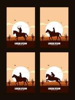 logo sjabloon van een cowboy rijden een paard vector