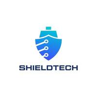 modern logo combinatie van schip en circuit. het is geschikt voor schip technologie bedrijven. vector