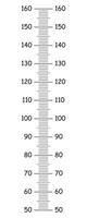 kinderen hoogte tabel van 50 naar 160 centimeter. sjabloon voor muur groei sticker geïsoleerd Aan een wit achtergrond. vector gemakkelijk illustratie. meter muur of groei heerser. eps icoon.