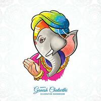 gelukkige ganesh chaturthi festival van india wenskaart achtergrond vector