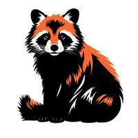 rood panda dier vector ontwerp Aan wit achtergrond