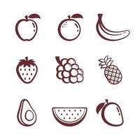 fruit pictogrammen reeks vector illustratie