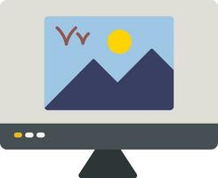 monitor plat pictogram vector