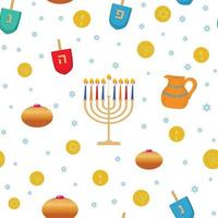 joodse vakantie hanukkah traditionele symbolen naadloze vector patroon