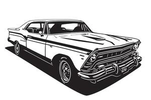klassiek Amerikaans auto stijl. wijnoogst voertuig vector illustratie. modern afdrukken ontwerp van retro machine.