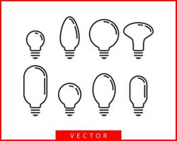 licht lamp icoon vector. gloeilamp idee logo concept. reeks lampen elektriciteit pictogrammen web ontwerp element. LED lichten geïsoleerd silhouet. vector