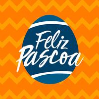 Hand belettering Feliz Pascoa typografie vector