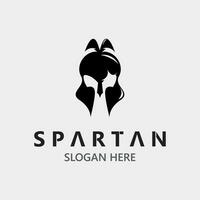 spartaans helm krijger logo sjabloon. spartaans vlak ontwerp vector