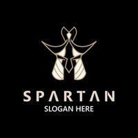 spartaans helm krijger logo sjabloon. spartaans vlak ontwerp vector