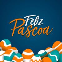 Sjabloon van Feliz Pascoa typografie vector