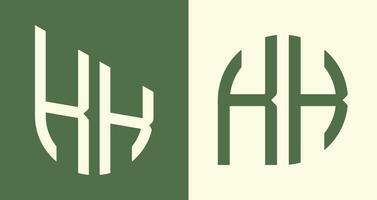 creatief gemakkelijk eerste brieven kk logo ontwerpen bundel. vector