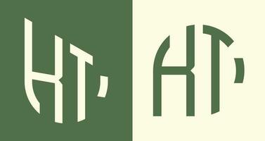 creatief gemakkelijk eerste brieven kt logo ontwerpen bundel. vector