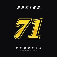 racing aantal 71 vector ontwerp sjabloon