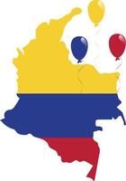 Colombiaanse kleurrijke kaart en vlag vector