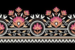 etnisch naadloos borders en bloem ornament motief trekt werken illustratie bloemen en ornament motief ontwerp elementen halslijn patroon kant borduurwerk textiel bloemen vector