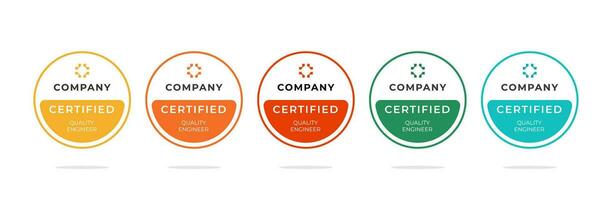 digitaal certificaat insigne ontwerp voor technisch professionals wie hebben met succes geslaagd een certificaat examen. vector illustratie