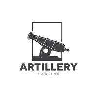 kanon logo, leger artillerie wapen ontwerp vector illustratie silhouet